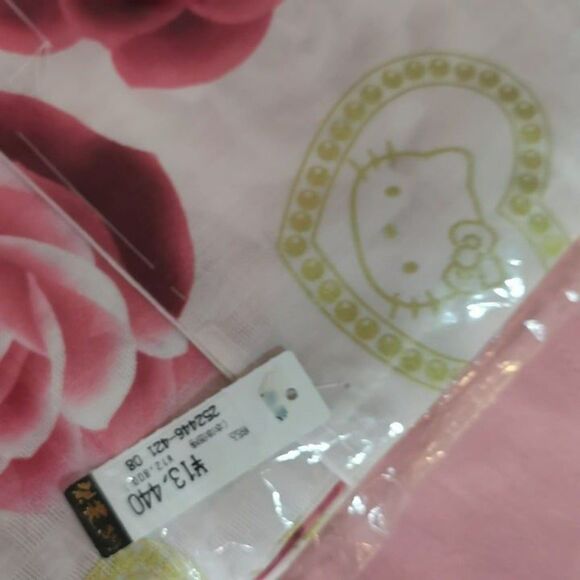 Rare Hello Kitty Rose Red Pink Kimono Yukata Geta Women Robe Japan Vintage Retro - Picture 10 of 15